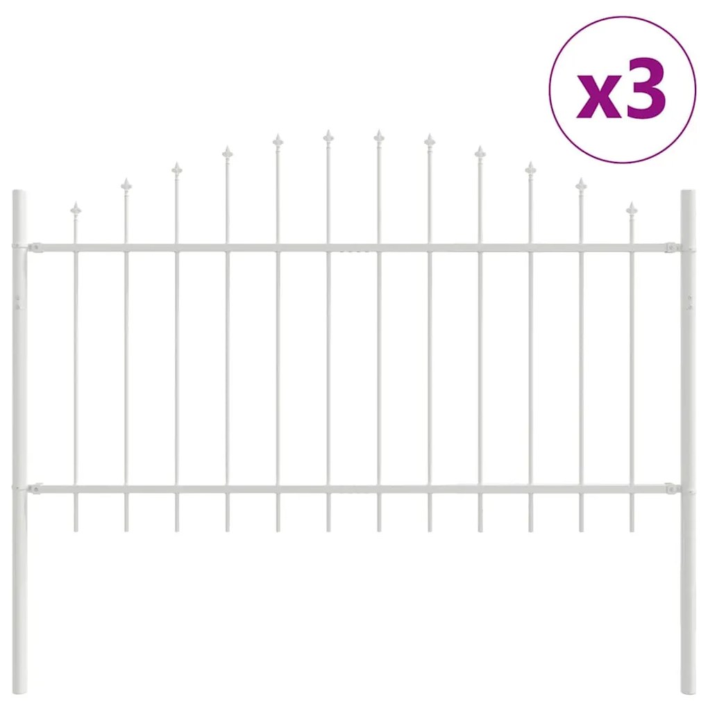 Cerca de Jardim com topo arqueado branca 5,1x1 m, aço