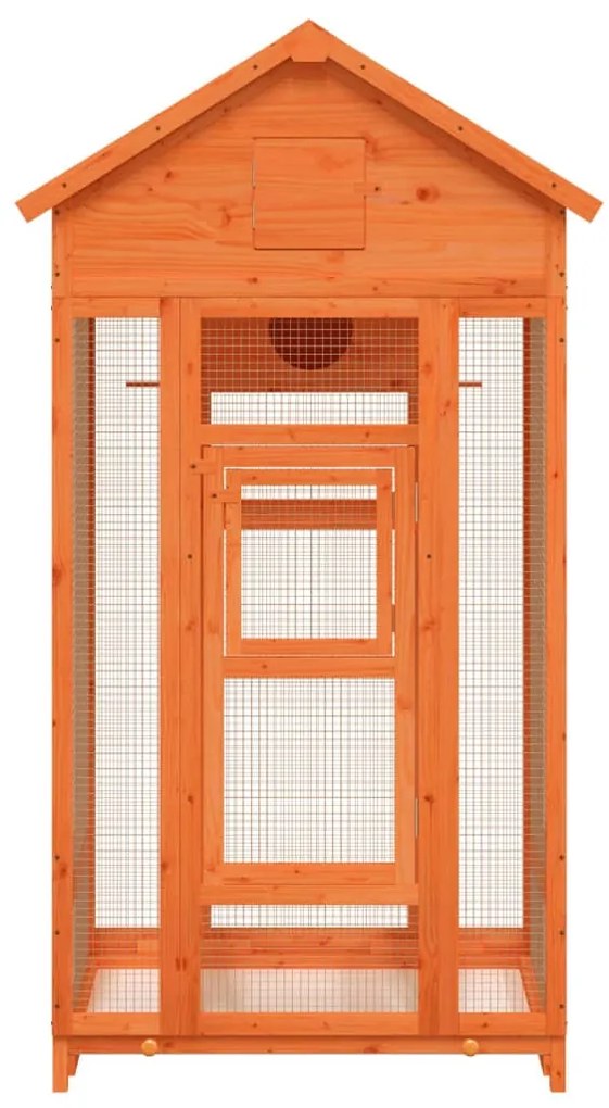 Gaiola para pássaros 91,5x53x170 cm pinho maciço castanho