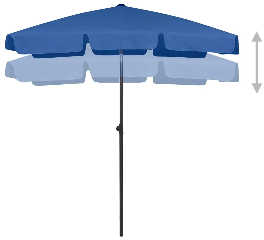 Guarda-sol de praia 180x120 cm azul-ciano