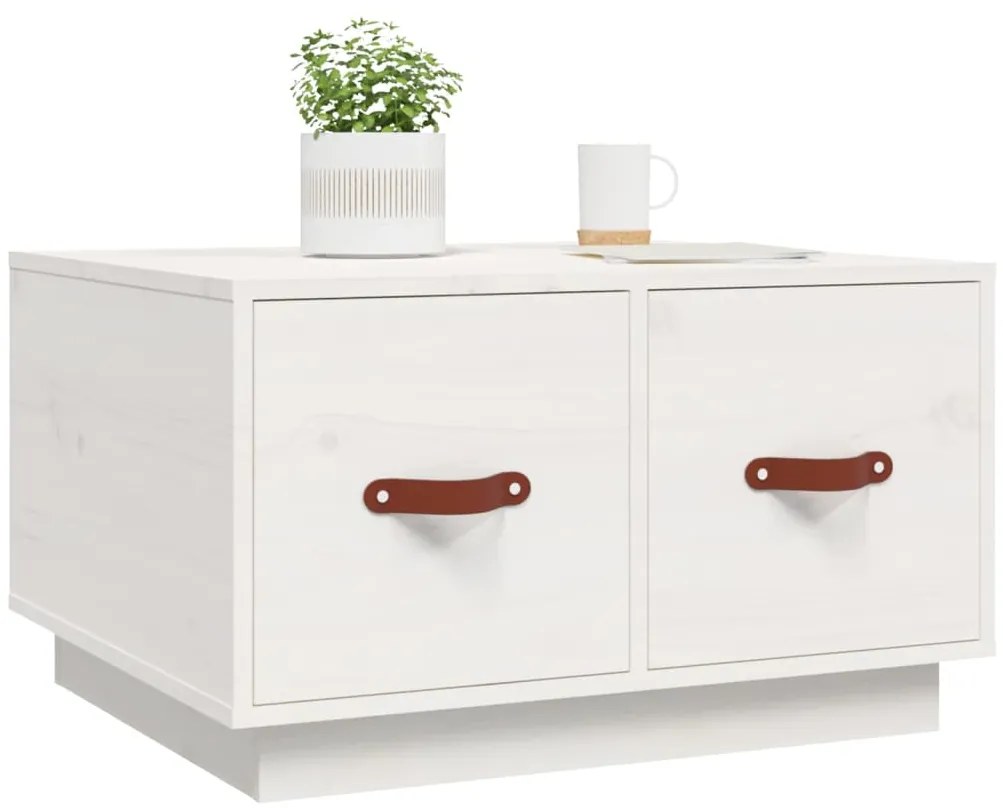 Mesa de centro 60x53x35 cm pinho maciço branco