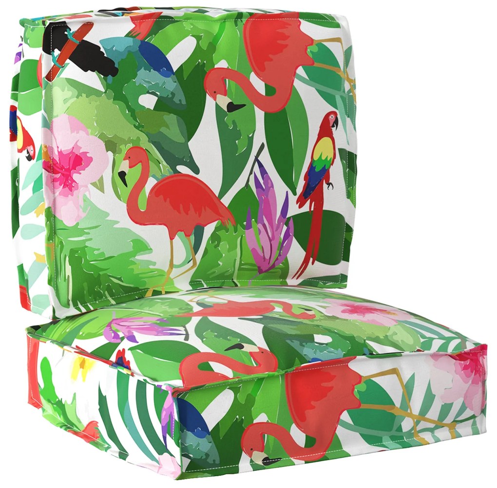 Conjunto de Almofadas para Palete em 2 Peças Multicolorido em Tecido O