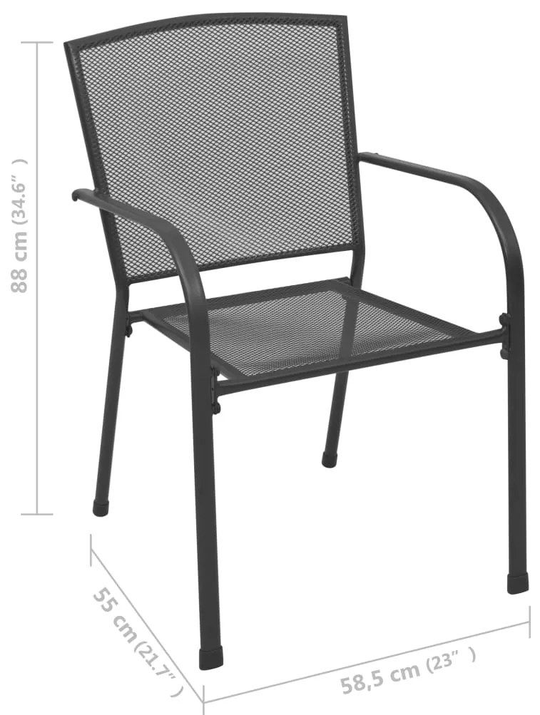 Cadeiras de jardim design rede 4 pcs aço antracite