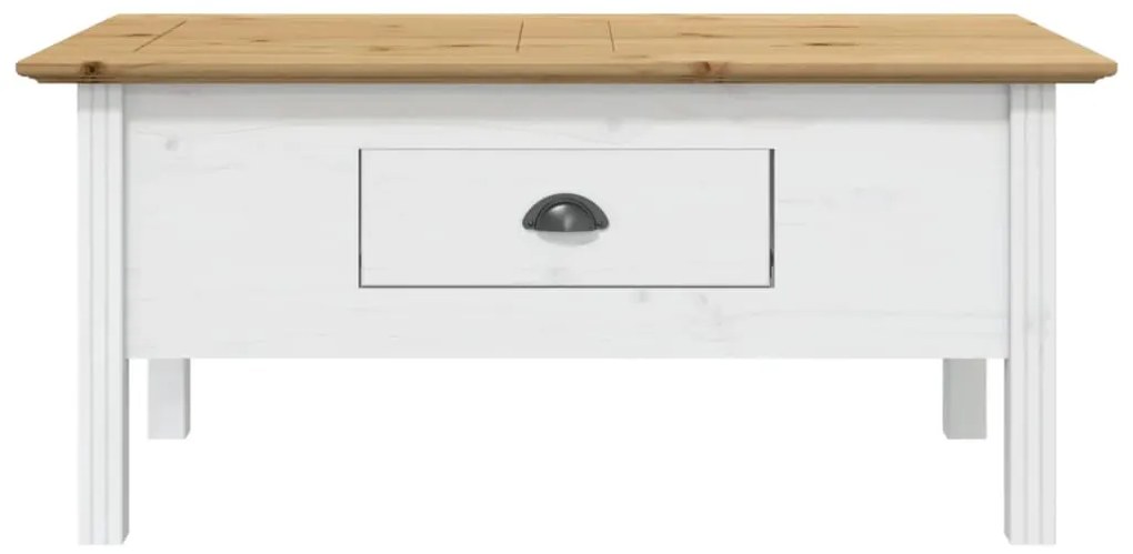 Mesa de centro BODO 100x55x45 cm pinho maciço branco/castanho