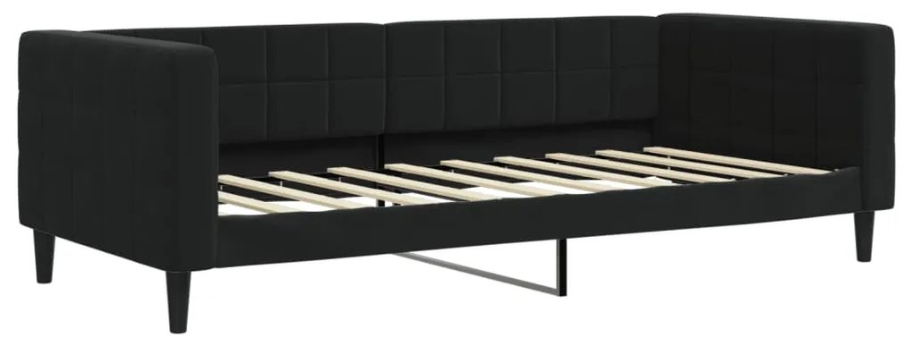 Sofá-cama com gavetão 90x190 cm veludo preto