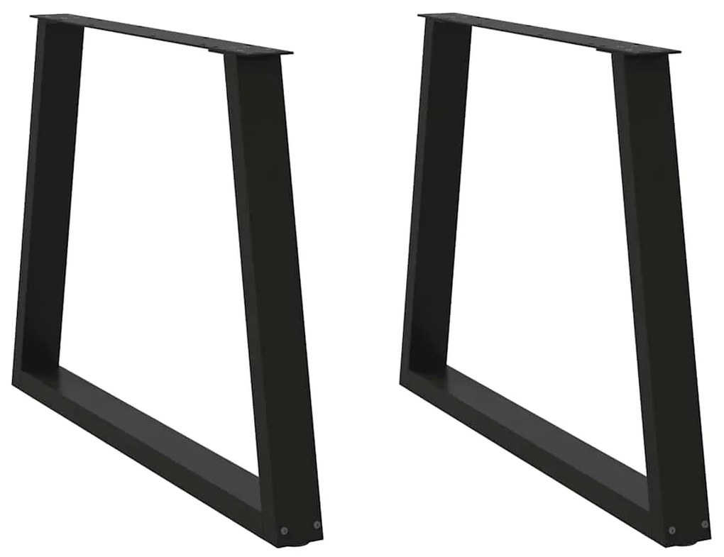 Mesa de jantar pernas 2pcs forma de V 100x(72-73,3)cm aço preto