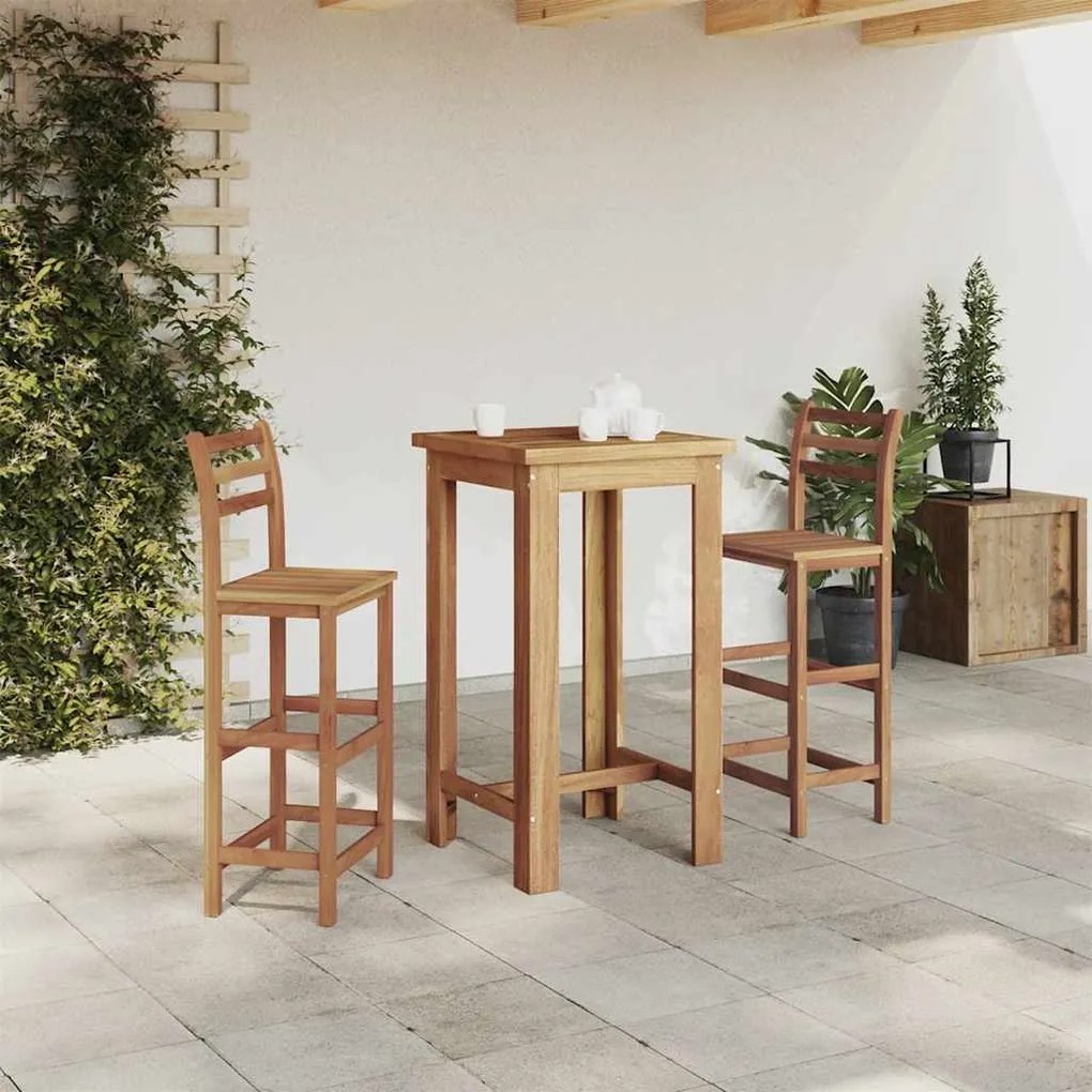 vidaXL Mesa de bar em madeira de acácia maciça 60x60x105 cm