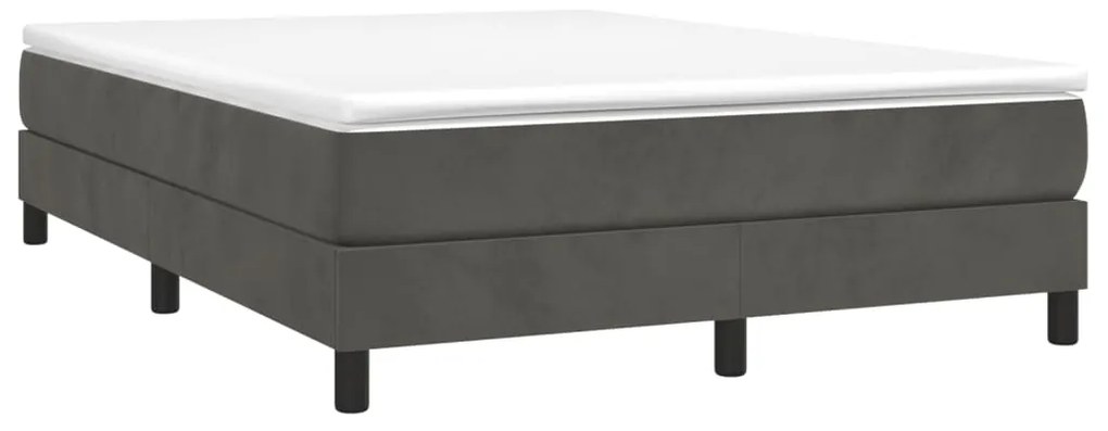Estrutura de cama sem colchão 140x200 cm veludo cinzento-escuro