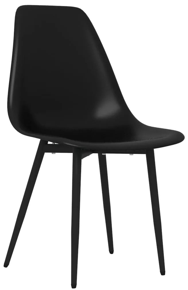 Cadeiras de jantar 6 pcs PP preto
