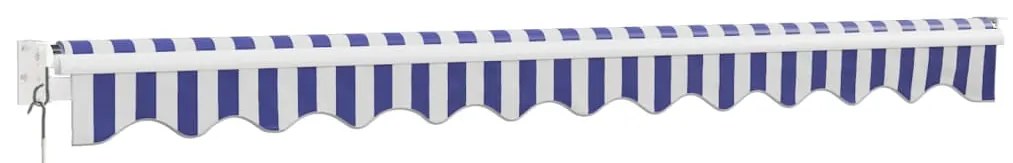 Toldo retrátil 3x2,5 m tecido e alumínio azul e branco