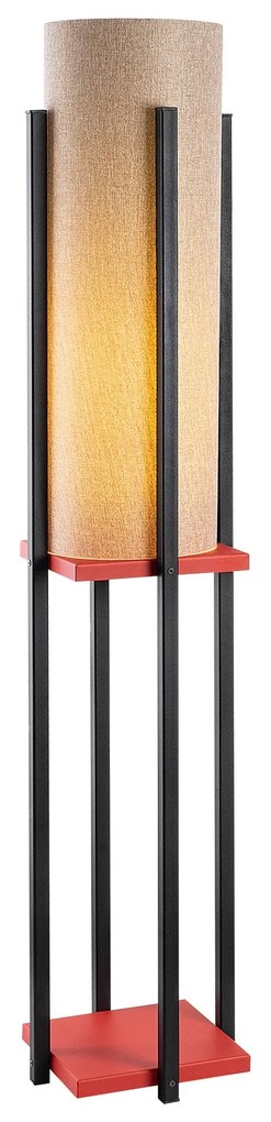 Candeeiro de Pé 7132 – Preto/Vermelho – 20 cm Diâmetro do Abajur, 64 c