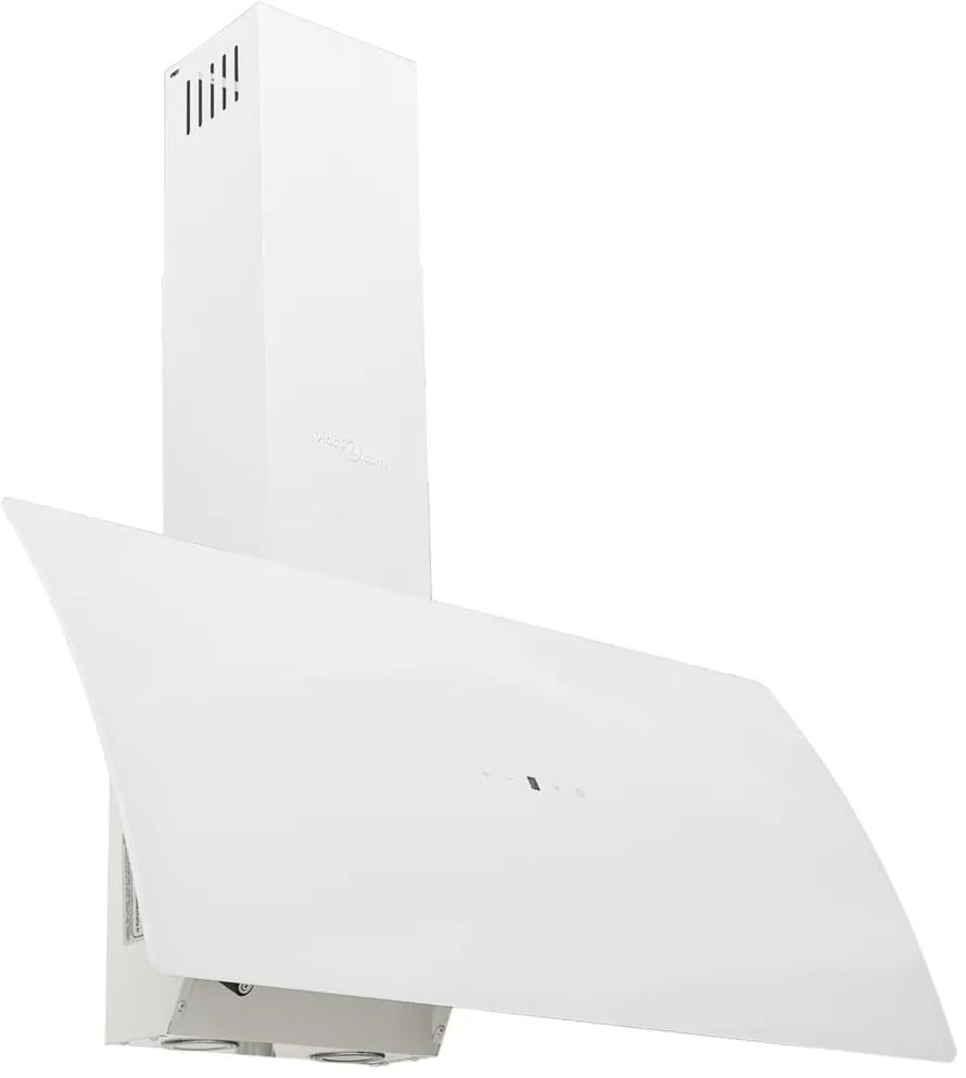 Exaustor de parede 90 cm aço e vidro temperado branco