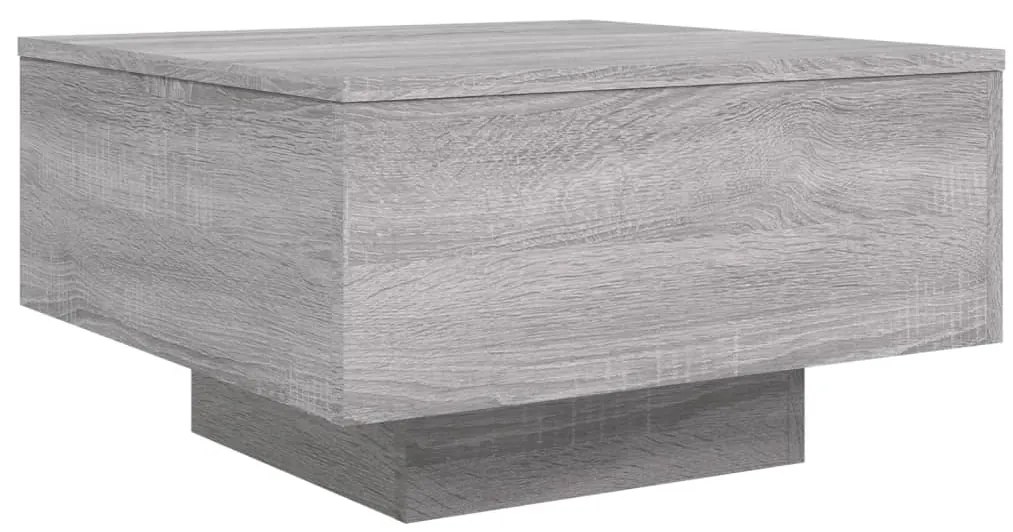 Mesa de centro com luzes LED 55x55x31 cm cinzento sonoma