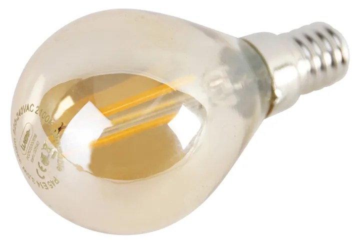 Conjunto de 4 lâmpadas LED reguláveis E14 P45 Dourado 3,5W 330lm 2100K