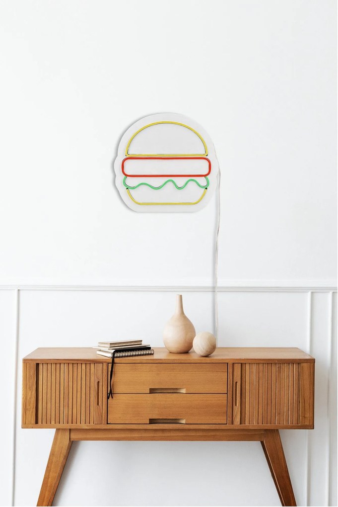 Iluminação LED Decorativa Hamburger – Multicolor – 28 x 27 x 2 cm