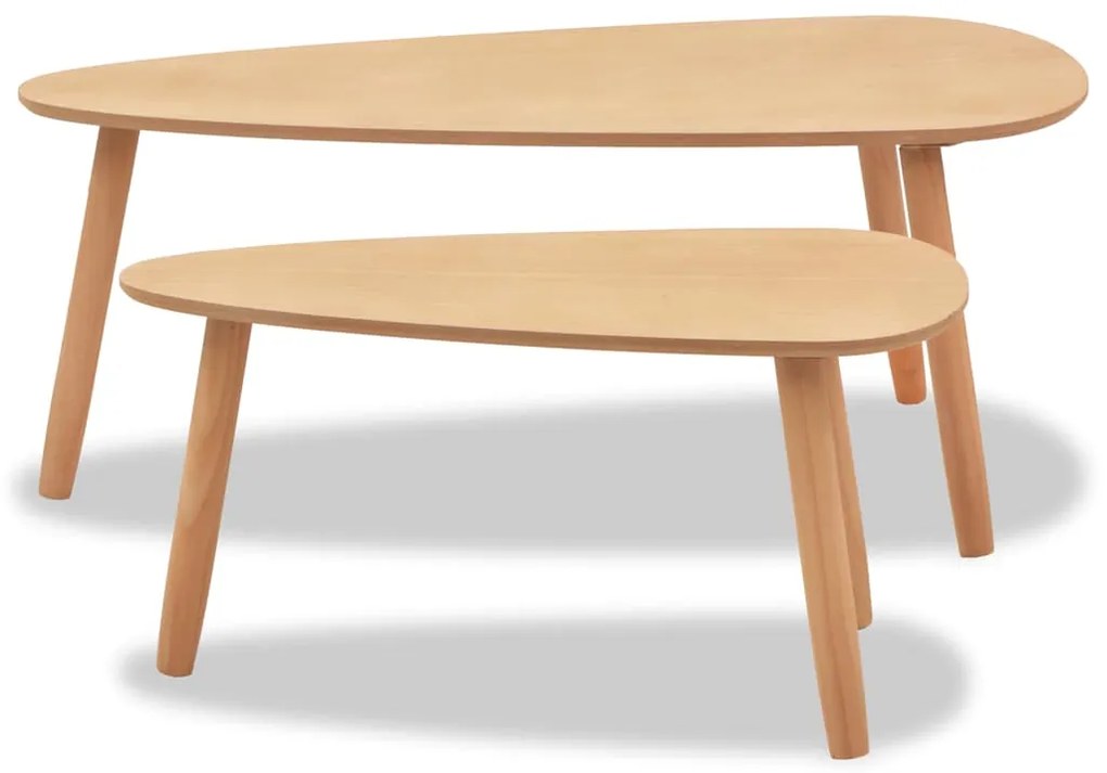 Conjunto mesas de centro 2 pcs pinho maciço castanho