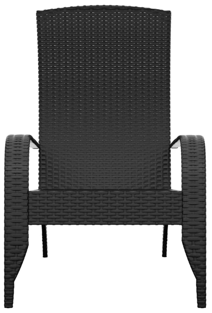Cadeira de jardim Adirondack vime PE preto
