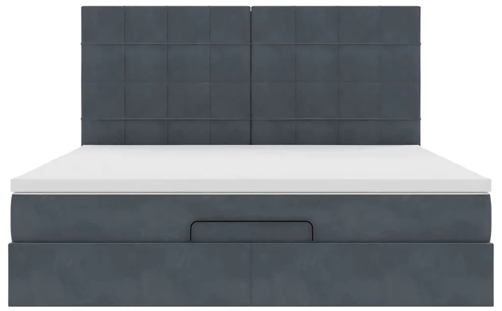 Estrutura cama otomana colchões 160x200 cm cinzento escuro