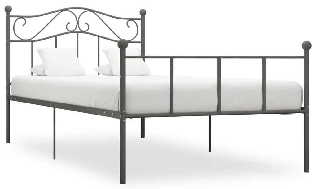 Estrutura de cama 100x200 cm metal cinzento