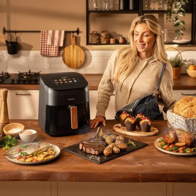 Fritadeira Airfryer com grelhador duplo Cecofry&Grill Smokin' 6500