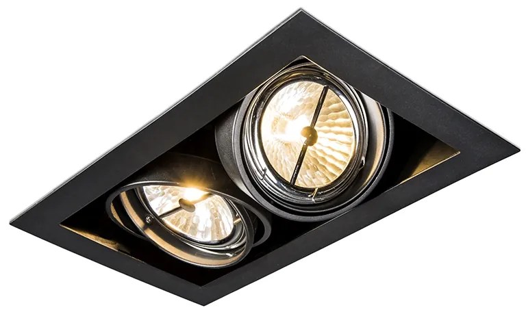 Foco embutido preto ajustável AR111 2 luzes - Oneon Design,Moderno