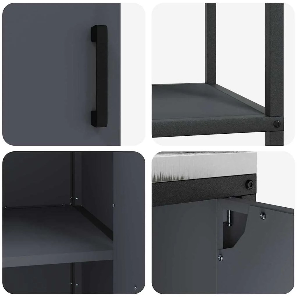 Conjunto de Armazenamento de Cozinha 2 pcs Antracite