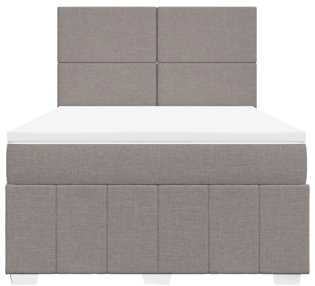 Cama com molas/colchão 140x200 cm tecido castanho-acinzentado