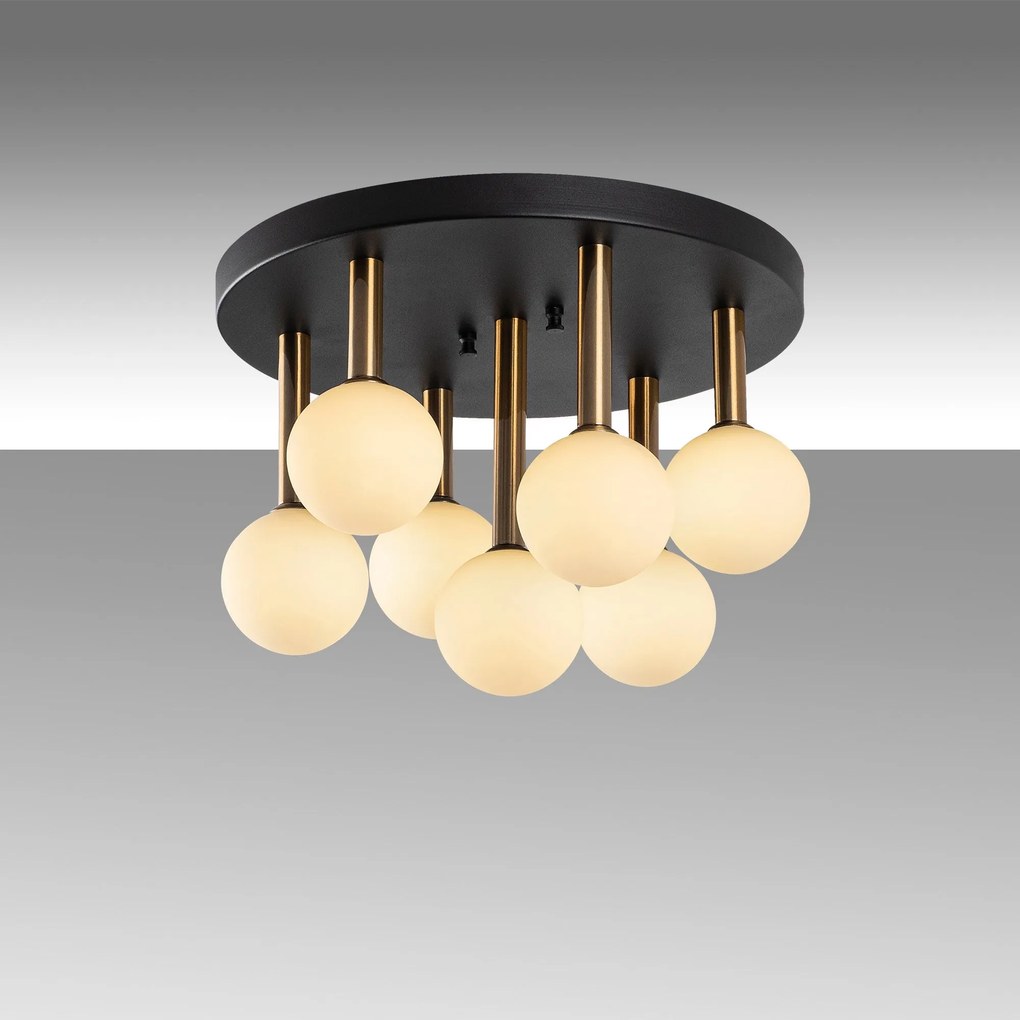 Candeeiro de Teto Even – Preto, Antigo, Creme – 44 x 44 x 40 cm