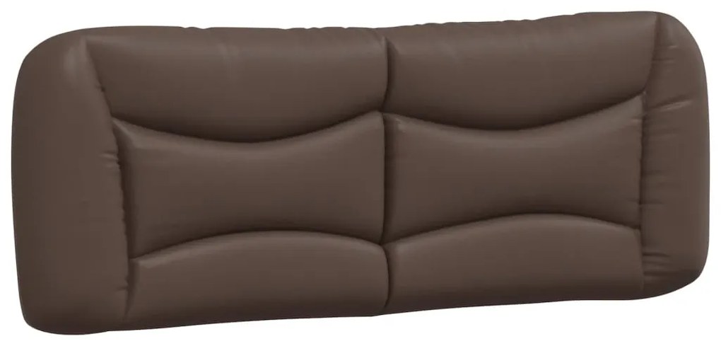Estrutura cama c/ cabeceira 140x200cm couro artificial castanho
