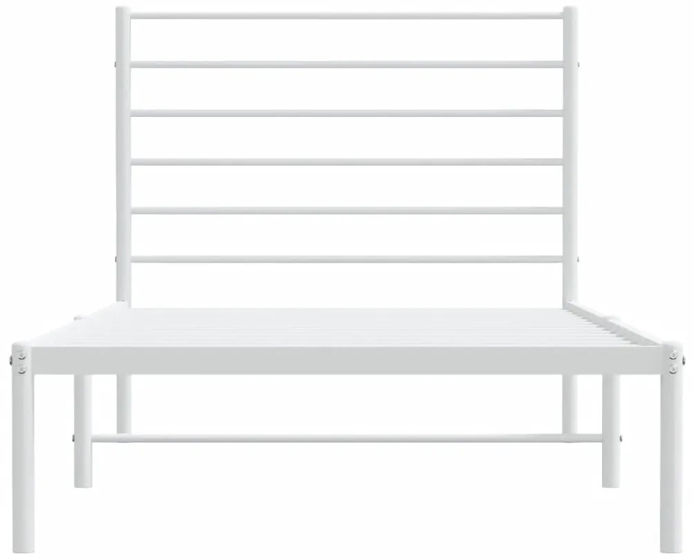 Estrutura de cama com cabeceira 80x200 cm metal branco