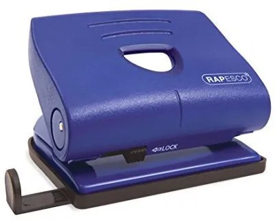 Furador com Régua 820 Azul 22 Folhas - Rapesco