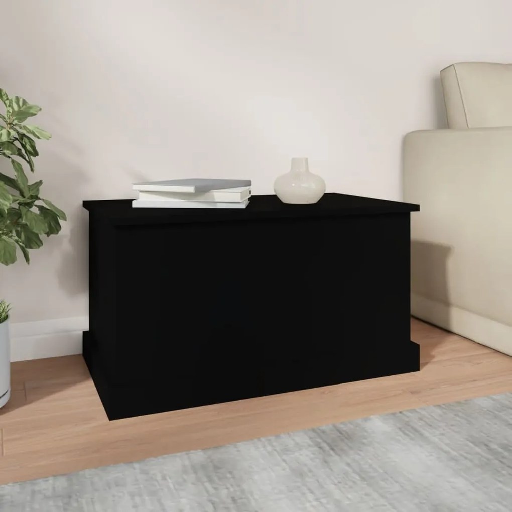 Caixa de arrumação 70x40x38 cm derivados de madeira preto