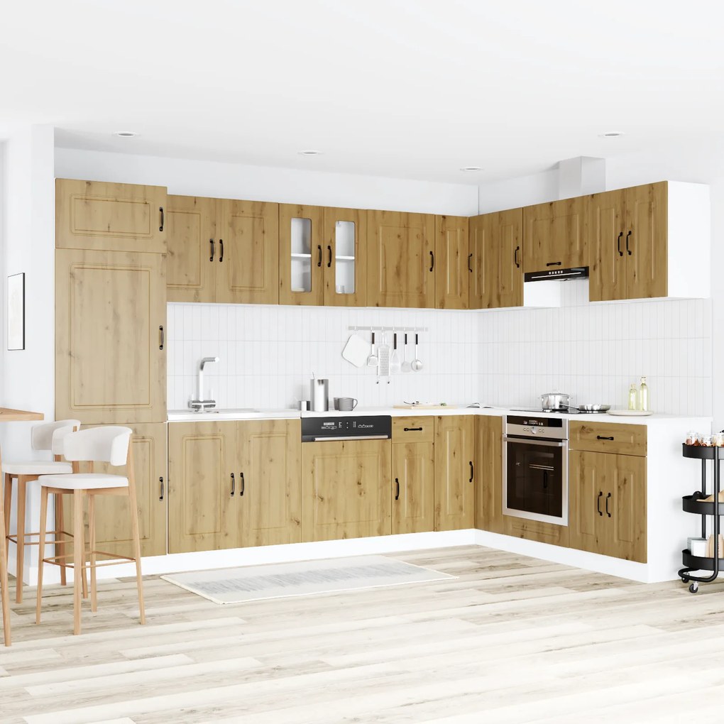 vidaXL Armário de Cozinha Kalmar 2 pcs Castanho 80 x 46 x 81.5 cm