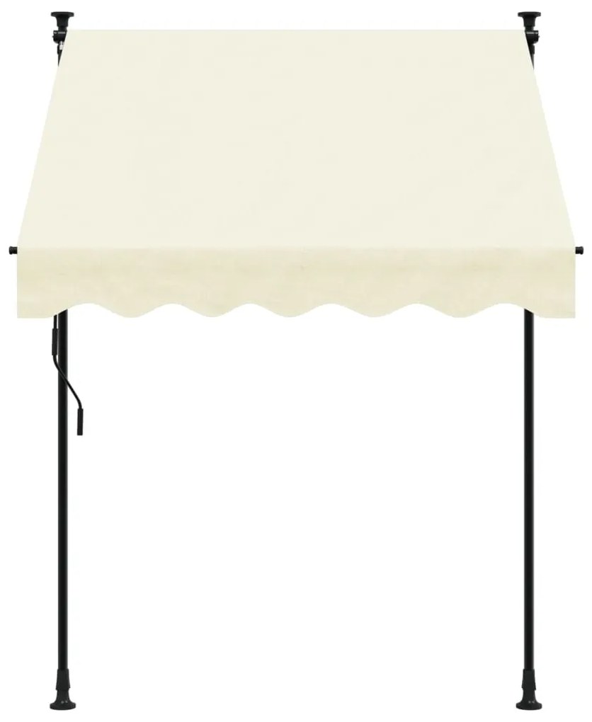 Toldo retrátil 150x150 cm tecido e aço cor creme