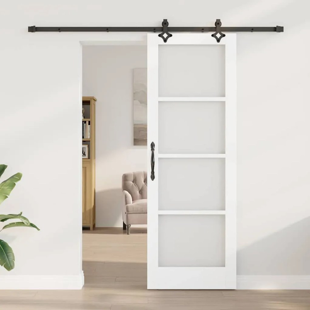Porta Deslizante vidaXL com Conjunto de Acessórios Branca 73.5x211 cm