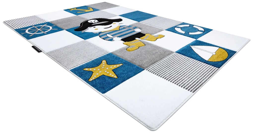 Tapete PETIT CORSAIR PIRATA ÂNCORA NAVIO azul