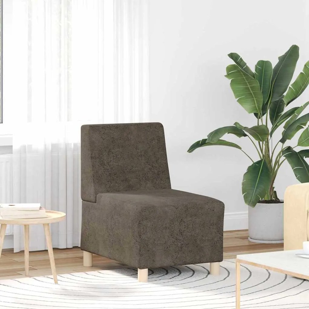 Cadeira Sofa 3 pcs Cinza Escuro 55 cm Couro camurça sintético