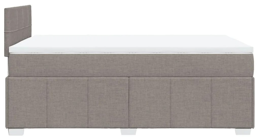 Cama boxspring c/ colchão 120x190cm tecido castanho-acinzentado