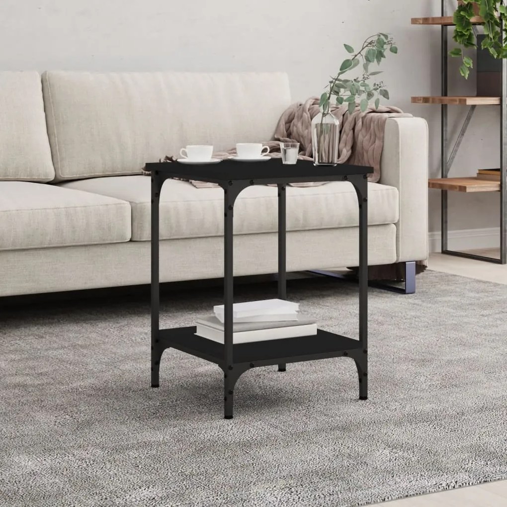 vidaXL Mesa de centro 40x40x55 cm derivados de madeira preto
