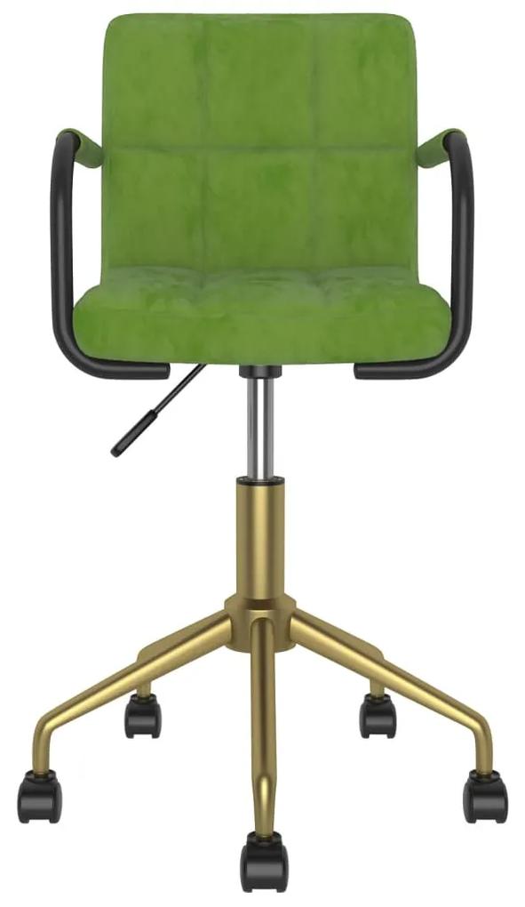 Cadeiras de jantar giratórias 2 pcs veludo verde-claro