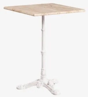 Mesa De Bar Quadrada Em Pedra Natural Azteca 60 X 60 Cm & Travertino - Branco Glacial - Sklum