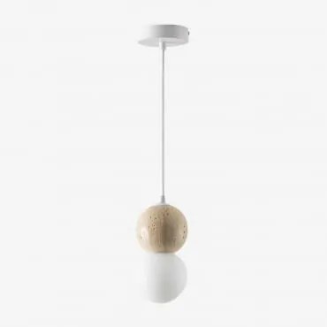 Luminária De Teto Em Travertino Com Bola De Cristal Davise Branco - Sklum
