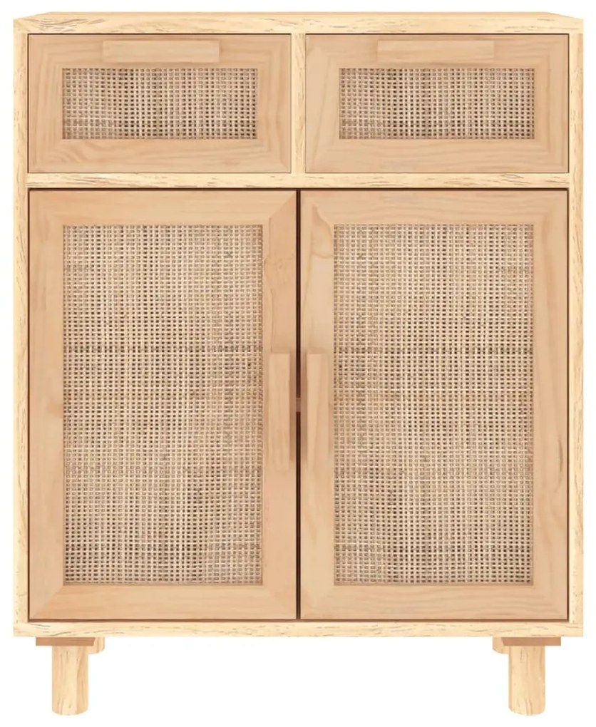 Aparador 60x30x75 cm pinho maciço/vime natural castanho