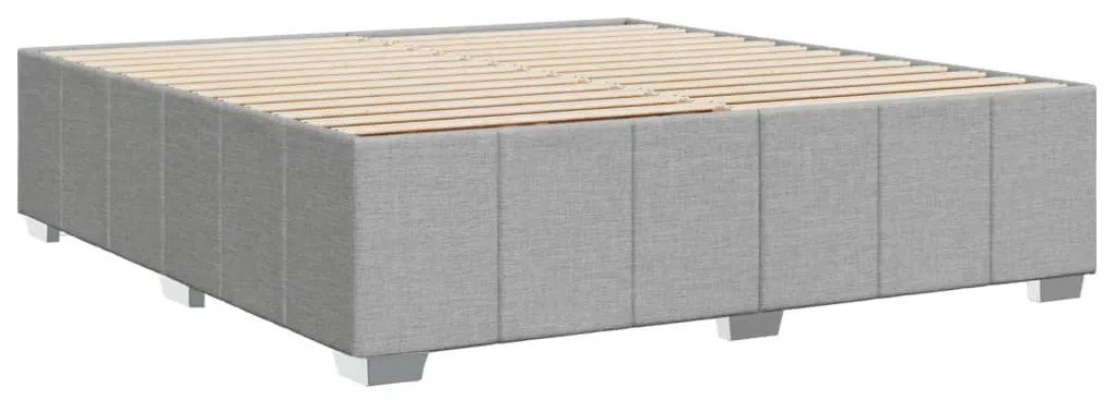 Estrutura de cama sem colchão 200x200 cm tecido cinzento-claro