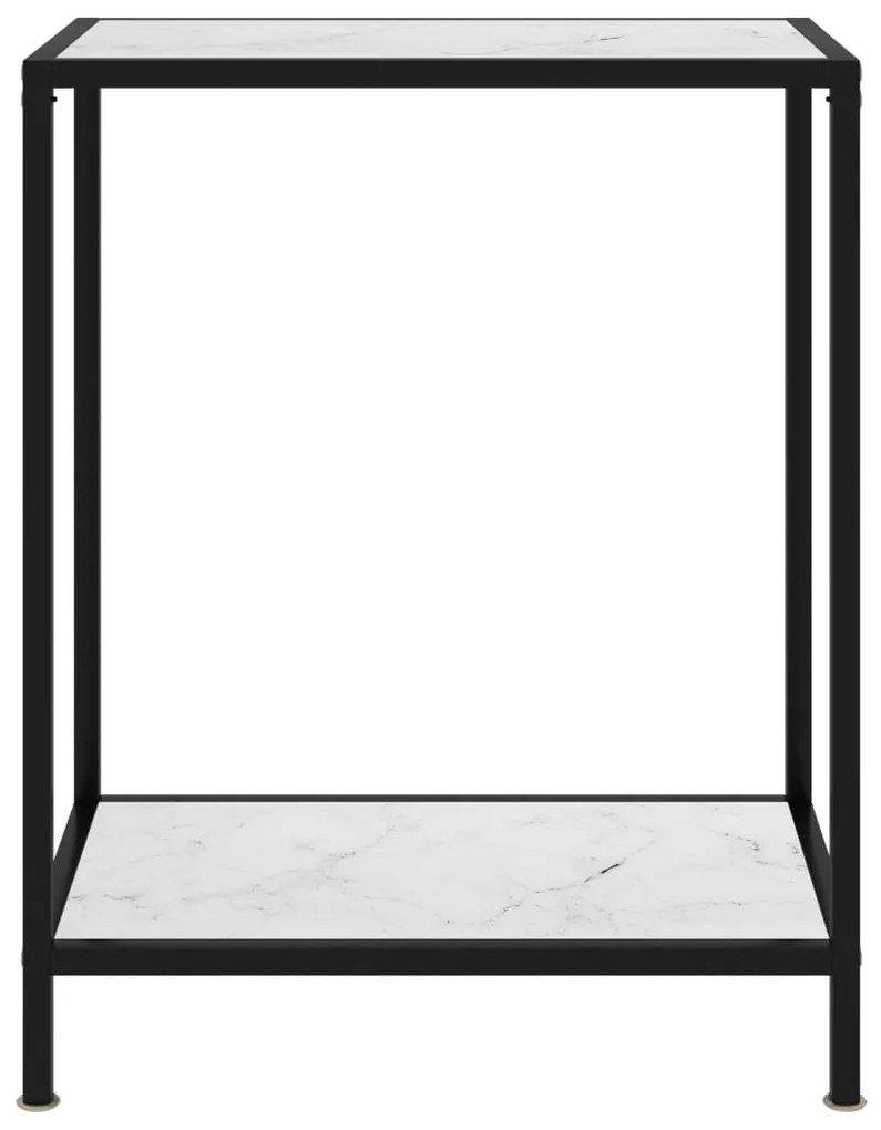 Mesa consola 60x35x75 cm vidro temperado branco