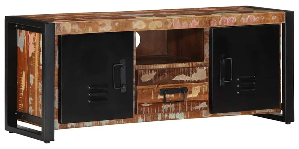 vidaXL Móvel TV 100x30x40 cm Madeira maciça recuperada
