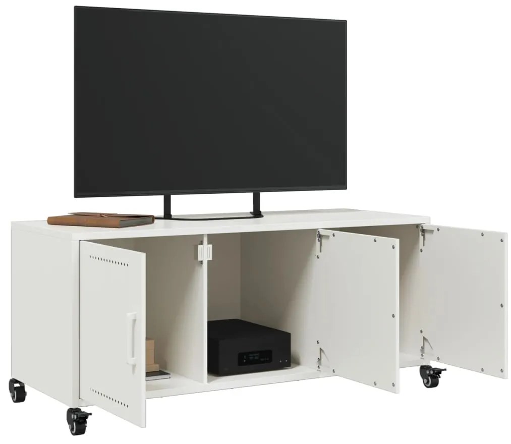 Móvel de TV 100,5x39x43,5 cm aço branco