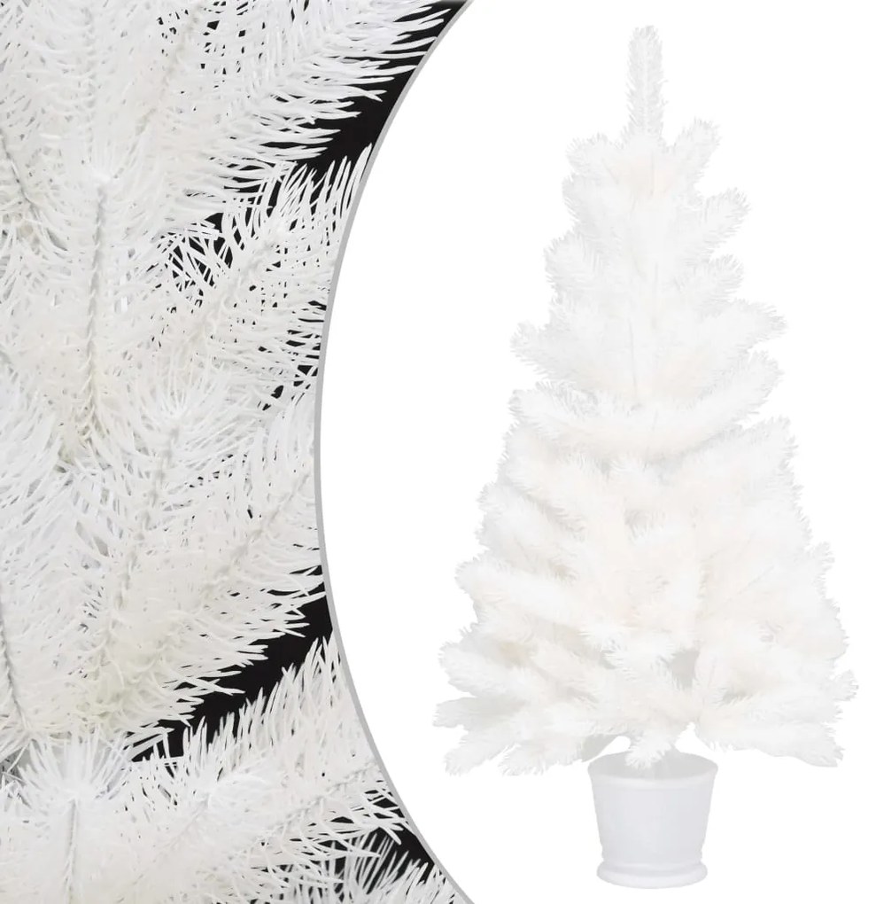 vidaXL Árvore de Natal artificial agulhas realistas 90 cm branco