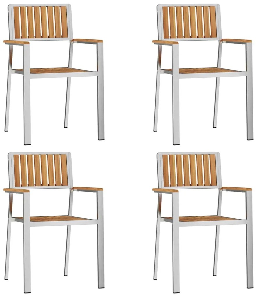 Conjunto de Jantar de Jardim vidaXL 5 Peças Madeira de Teca Maciça