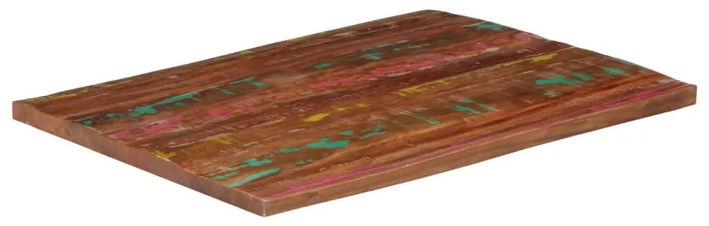 Tampo de mesa retangular 100x80x2,5cm madeira recuperada maciça