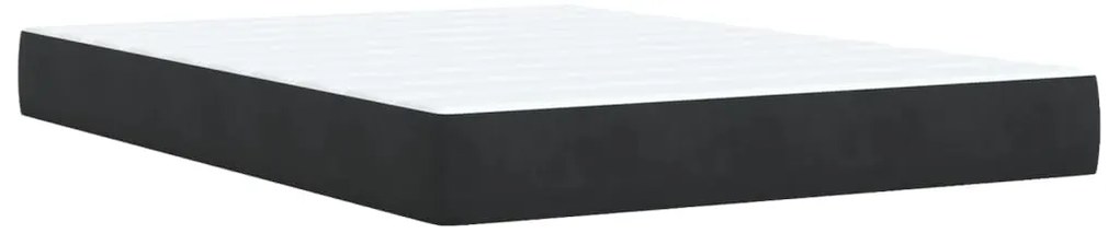 Cama com molas/colchão 160x200 cm veludo preto